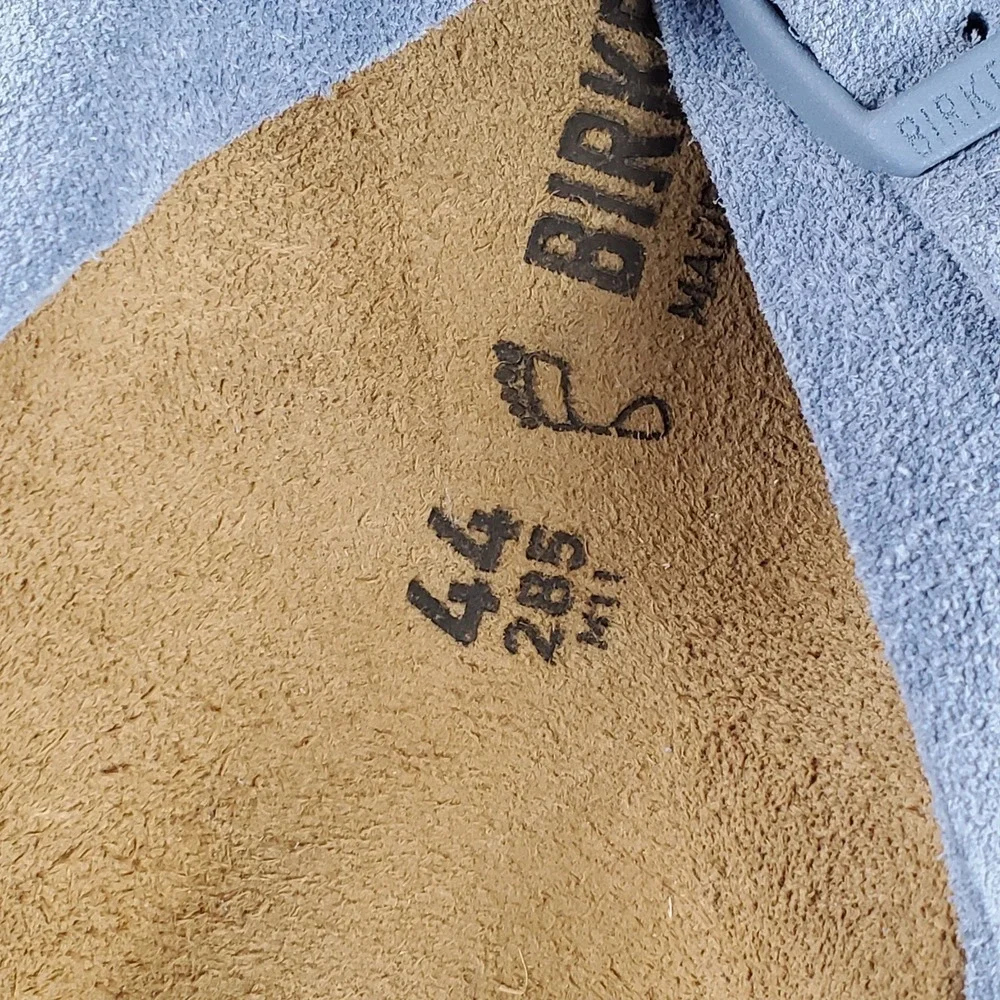 Birkenstock Zurich Mens‎ Slide Sandals 11 Elemental Blue Suede Adjustable Buckle